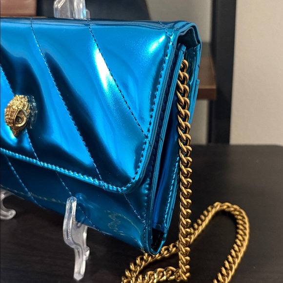 NWOT Kurt Geiger Metallic Blue WOC Crossbody Bag - Picture 4 of 12